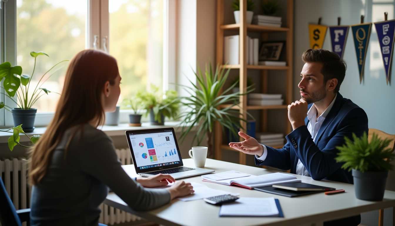 Student meeting with a college admission counselor